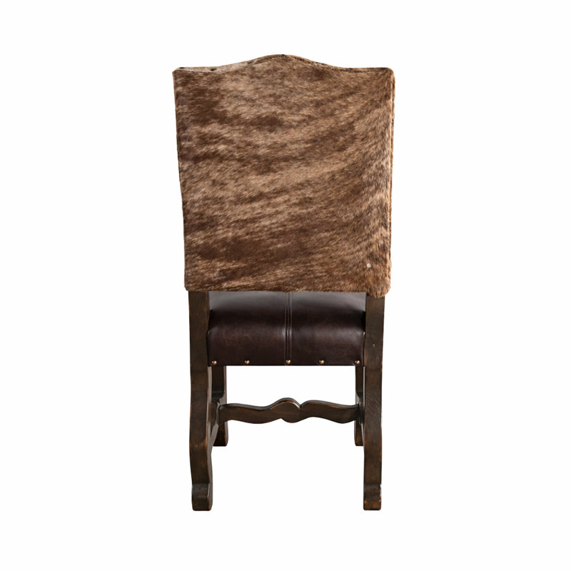 Sierra Dark Brindle Hair-On Hide & Leather Dining Chair, Dark Brown