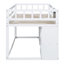 Lit mezzanine simple avec bureau à roulettes, tablette et tiroirs - blanc