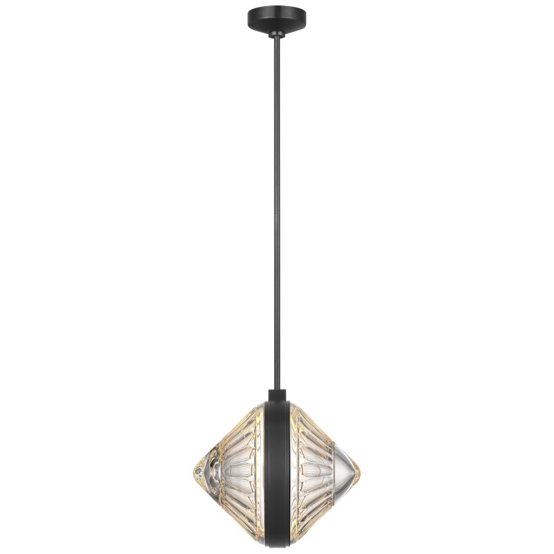 Waterford Copper Coast 15" Pendant with Olive Cut Clear Crystal, Bronze