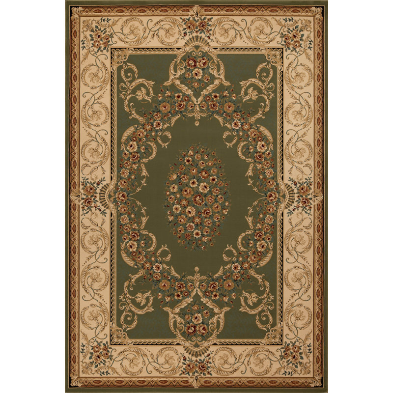 Tapis classique à motif de médaillon Gorrono Collection, Rectangle 7 pi 10 po x 10 pi