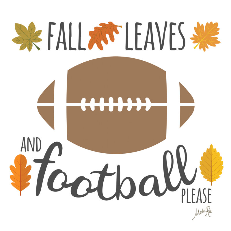 Feuilles d'automne et football, H 36 po x l 36 po