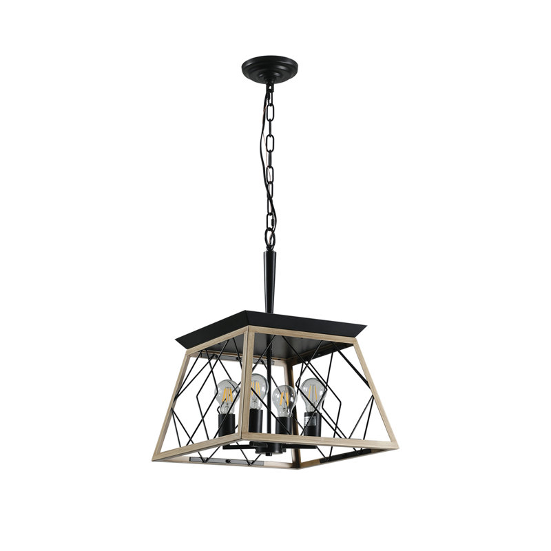Lustres de ferme 4 lumières pour salle à manger (sans ampoules), Chêne