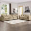 Salon moderne deux pièces: 2 canapés 2, tissu velours côtelé brun clair, revêtement de 8 coussins, fauteuil inclinable profond, paire de canapés élégants avec coussins