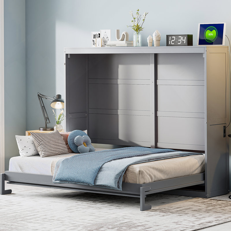 Lit escamotable, cadre de lit mural pour la maison, Grey