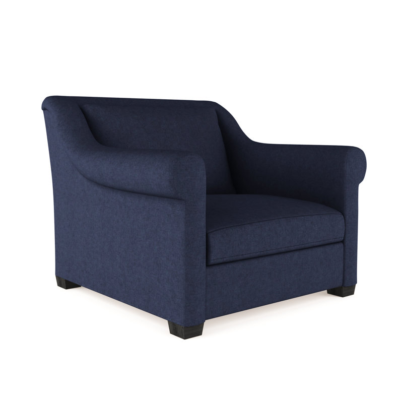 Transitional Armchair, 32" H x 43" W x 46" D, Plush Velvet Blush, Ebony