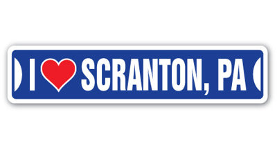 Scranton Pa Street Sign Heavy Duty Plastic 4" X 18"