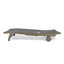 Chaise longue avec plateau coulissant, gris, structure en bois, siège pour une détente d'angle à long terme