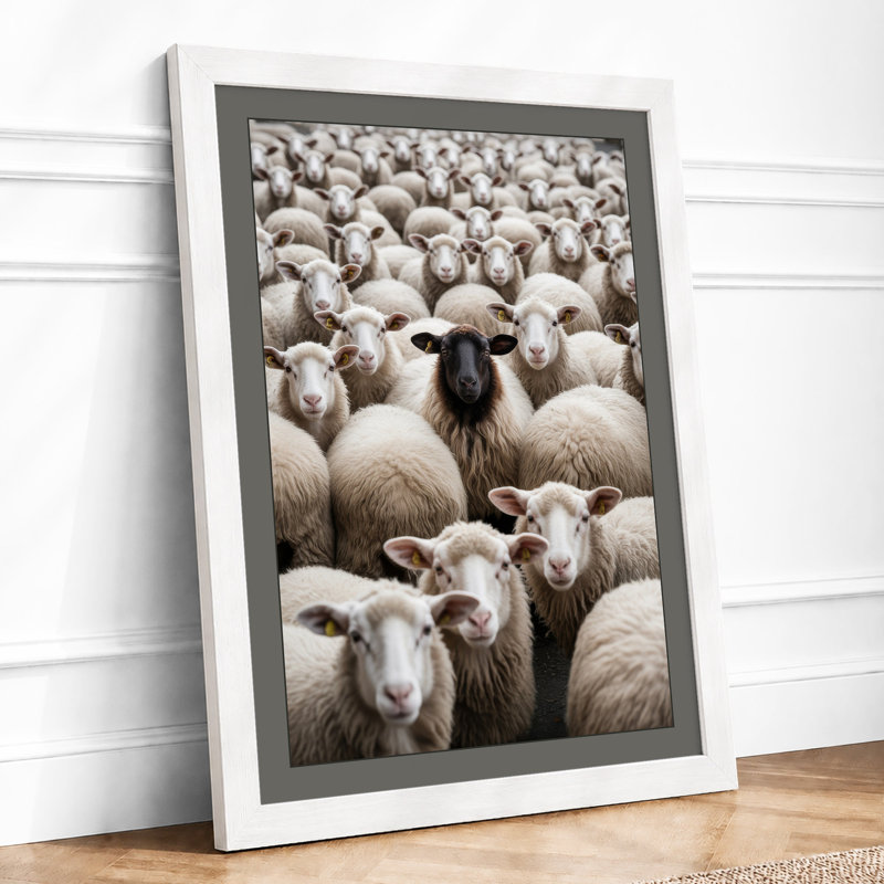 Among the Flock Modern - Framed Print, A4 - 29.7 x 21.0 cm, White