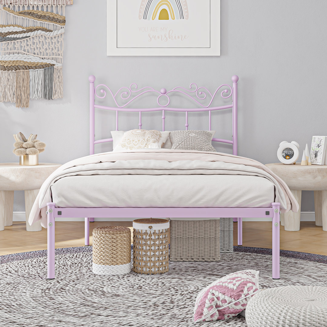 Amby Metal Open-Frame Storage Bed Lark Manor™ 