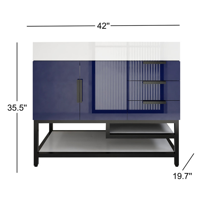 Ensemble de meuble-lavabo simple l 42 po, Bleu marine
