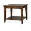 Table de bout carrée en bois avec tablette de rangement et pieds fuselés Laron 