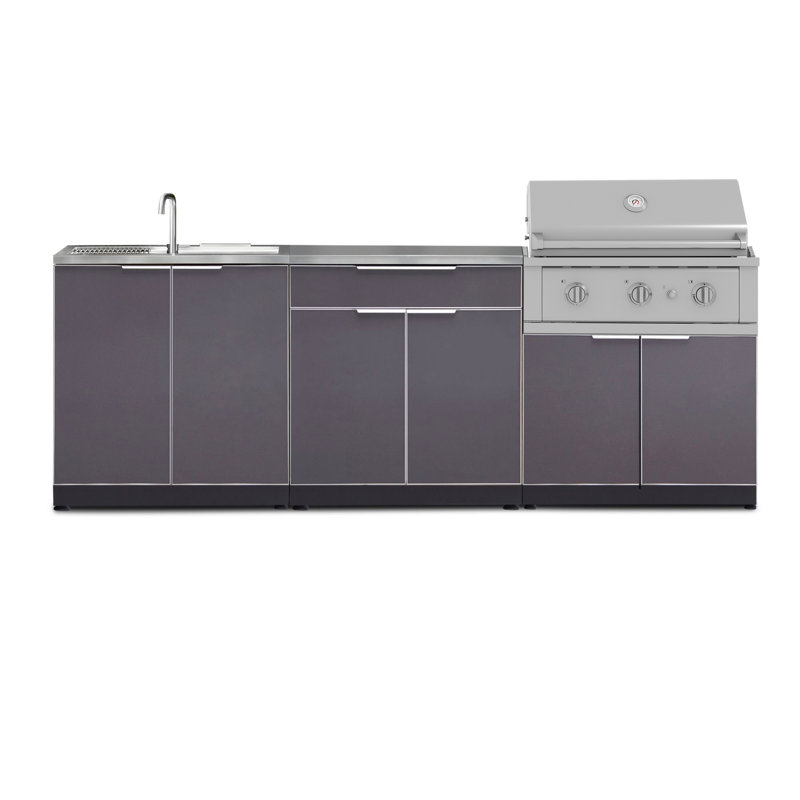 Ensemble d'armoires en aluminium pour l'extérieur Barbecue au gaz naturel performant, Gaz naturel