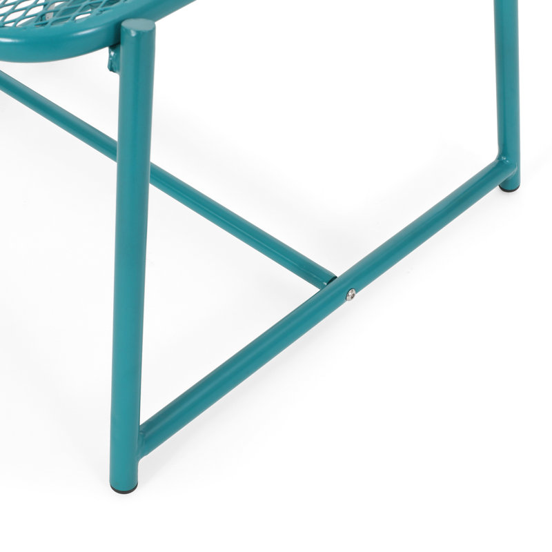 Table d'appoint d'extérieur h 13,13 po - sarcelle, style moderne avec filet, pour résister aux sarcelles pendant 13,13 po