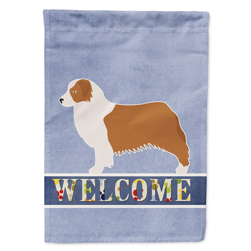 Polyester 2 côtés 40 x 28 po welcome drapeau maison, Berger australien
