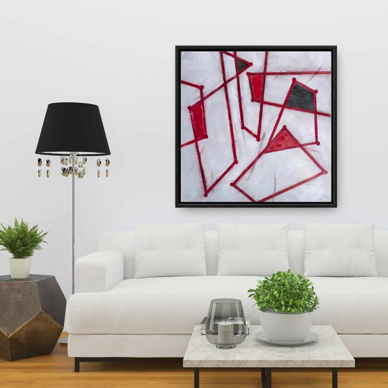 Red Outlines Shapes Print On Canvas