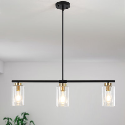 Luminaire suspendu linéaire à 3 lumières pour îlot de cuisine Kimbell