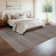 Modern Stripe Machine Washable Rug with Non Slip Rubber Backing, Neutral Printed Carpet, Soft Low Pile Non Shedding Floor Covering for Living Room, Bedroom
