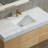 Solid wood 48'' Modern Wall Mounted Single Bathroom Vanity with Engineered Stone Top and Light