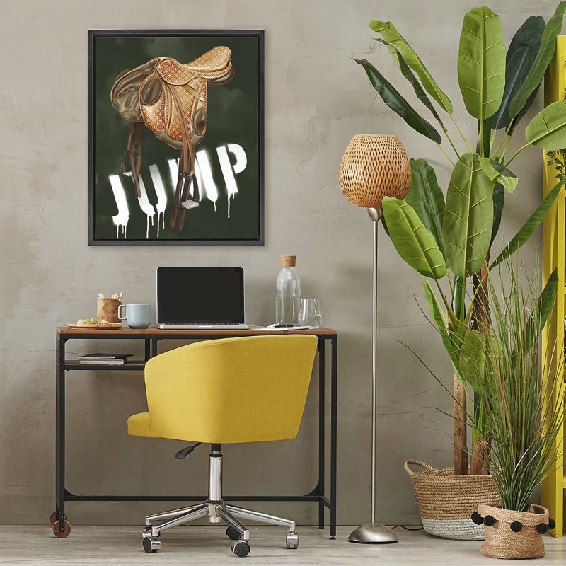 " Leather Saddle with Jump Spraypaint " Graphic Art Print, 31 x 25