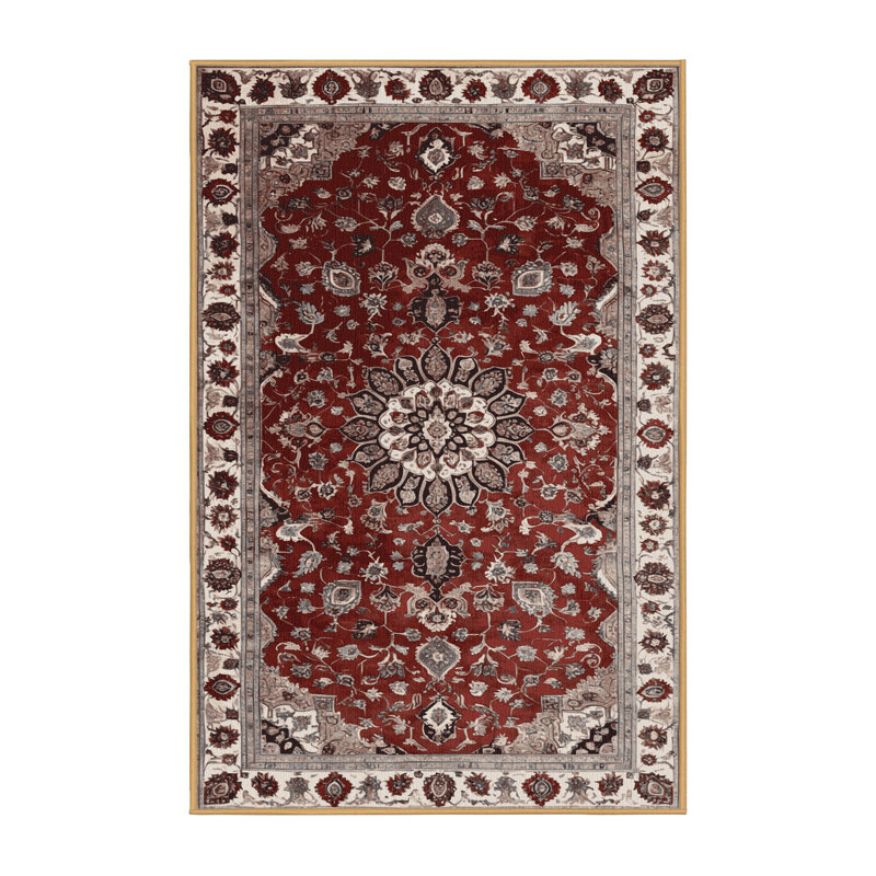 Machine Washable Persian Brown Area Rug, Rectangle 2' x 3'