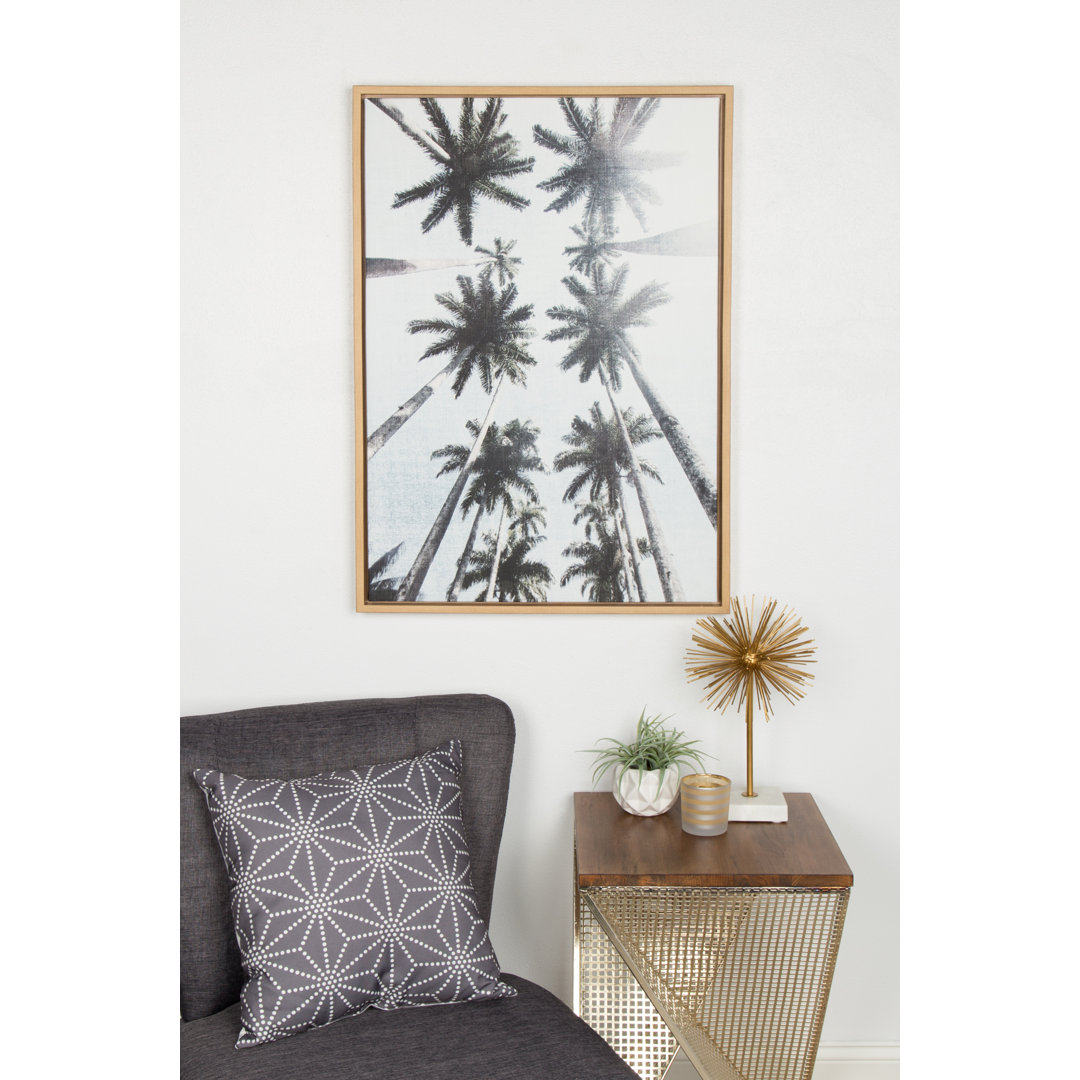 Palm Tree by Simon Te of Tai Prints Framed Canvas Wall Art Print Ebern Designs