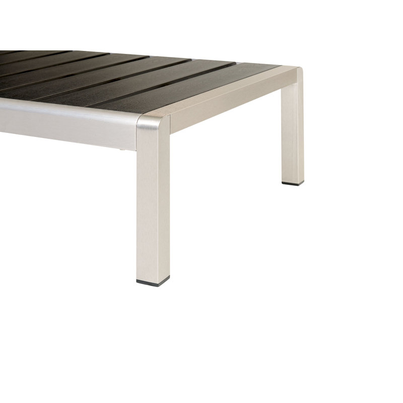 198cm Long Reclining Single Chaise, Silver/Black