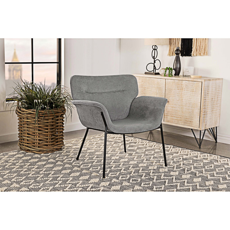 Fauteuil d'appoint rembourré à accoudoirs évasés