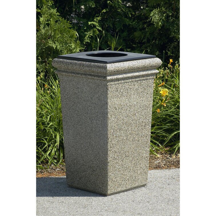 30-Gallon Square StoneTec Waste Container