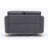 Rounded And Slopped Armrest Loveseat, Gray Linen