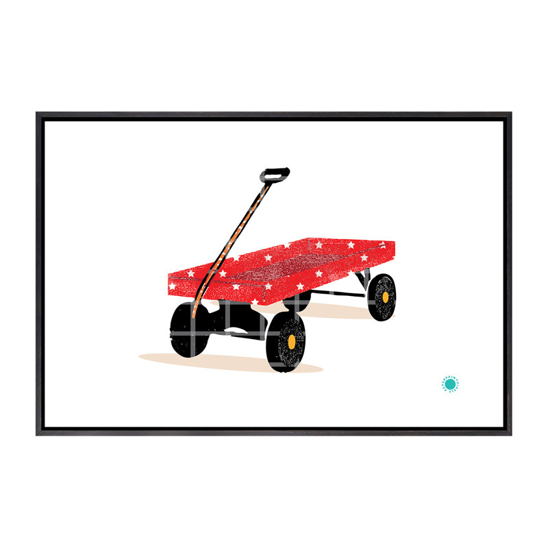 Wagon - Imprimé, Pas de tapis, H 40 po x l 60 po x 1,5 po, Toile avec cadre noir patiné