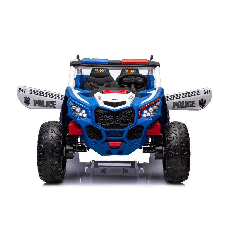 24V Blue Police UTV 2-Seater Ride-On with Remote Control