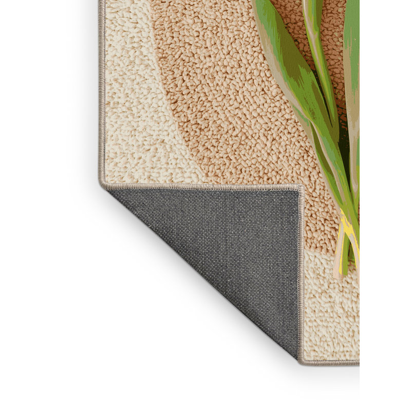 Soft Plush Estrada Easter Modern & Contemporary Abstract Area Rug in Beige – Beige Binding, 8x12