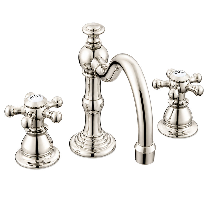 P0588 - Robinet de lavabo surdimensionné avec poignées à 5 rayons Rio Grande, Nickel poli
