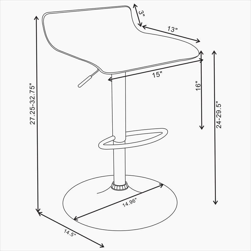 Tabouret de bar ajustable blanc (ensemble de 2)