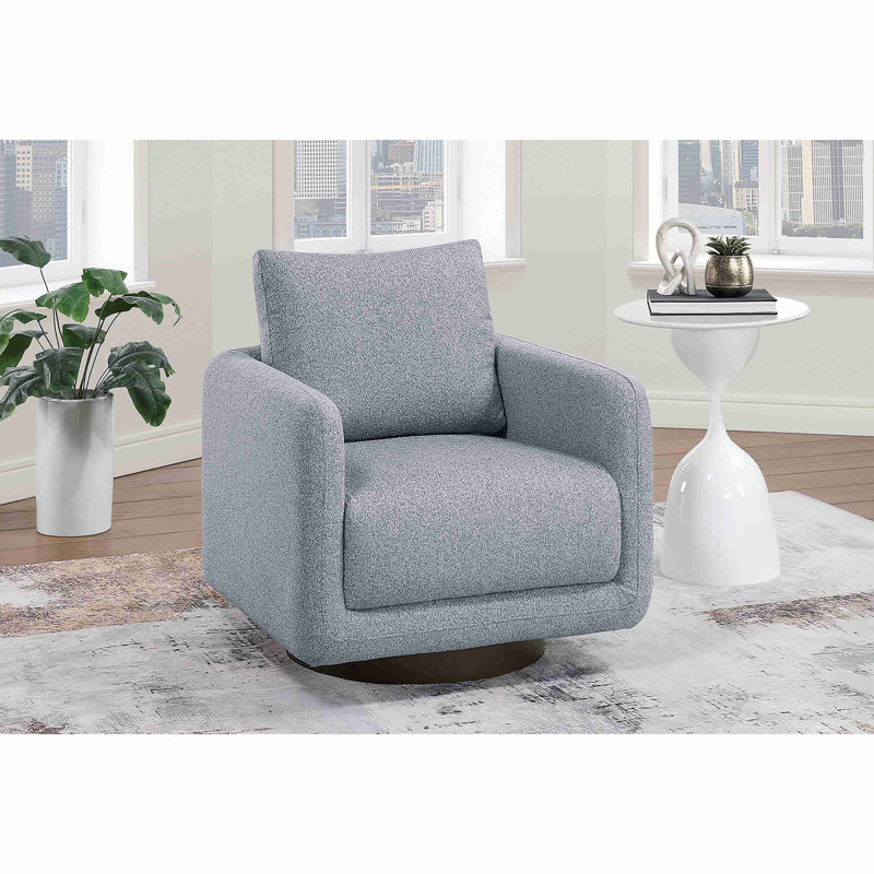 Fauteuil d'appoint rembourré et rembourré Modern Boucle, Gris