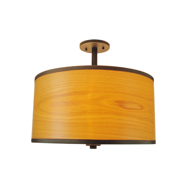 Bronze Brulee Drum Semi-Flush Ceiling Mount Light