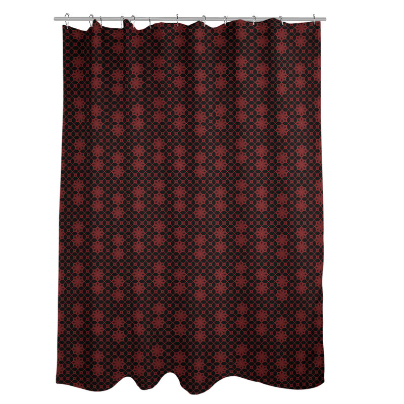 Katelyn Elizabeth Floral Shower Curtain, Red/Black