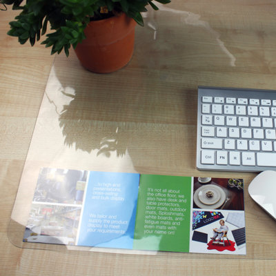 Desktex Pack of 4 Crystal Clear Vinyl Rectangular Desk Pads - 19" x 24"