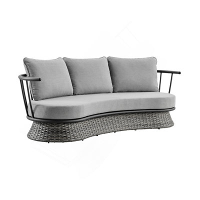 Wicker And Aluminum Outdoor Sofa