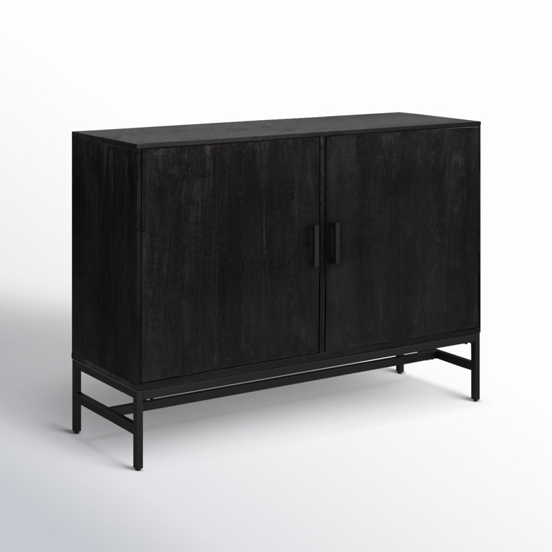 Buffet décoratif en bois massif Ivywood, Noir