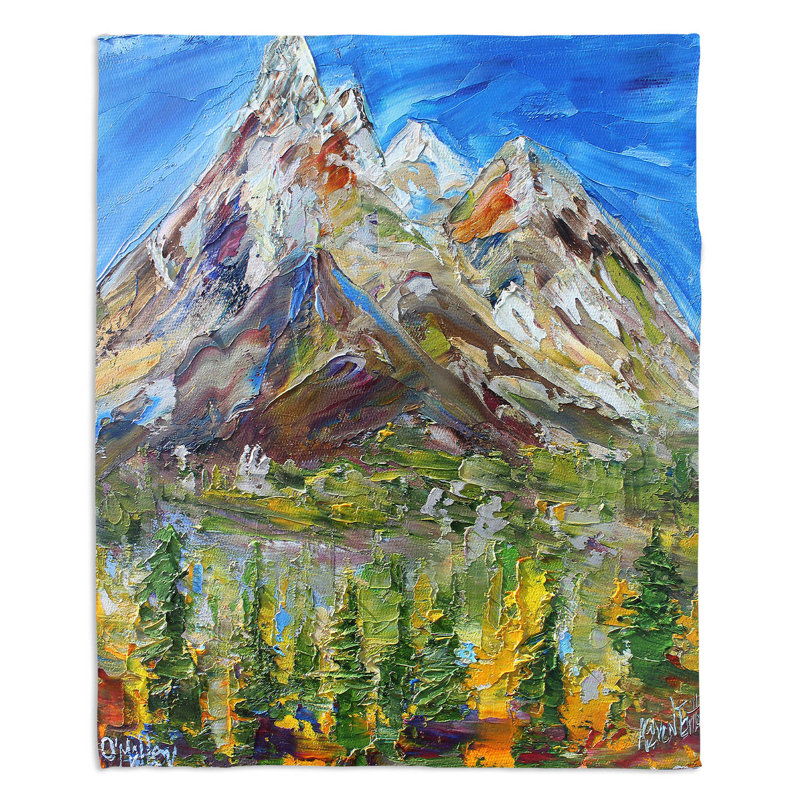Couverture sherpa doux à neige d’automne alaska, l 68 po x L 80 po