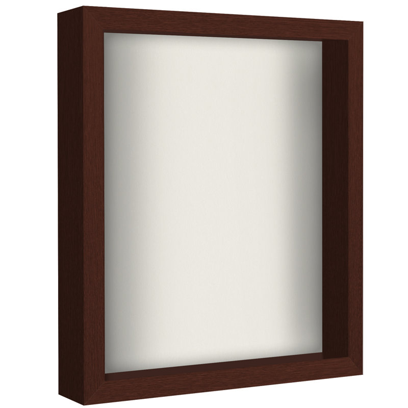 Sturdevant Shadow Box Frame Composite Wood with Glass for Hanging and Tabletop, Mahogany, 11" x 14"