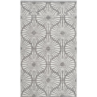 Tapis gris anthracite / ivoire tissé à plat à la main Oak Hill