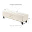 Banc repose-pieds 59 po avec rangement en tissu beige