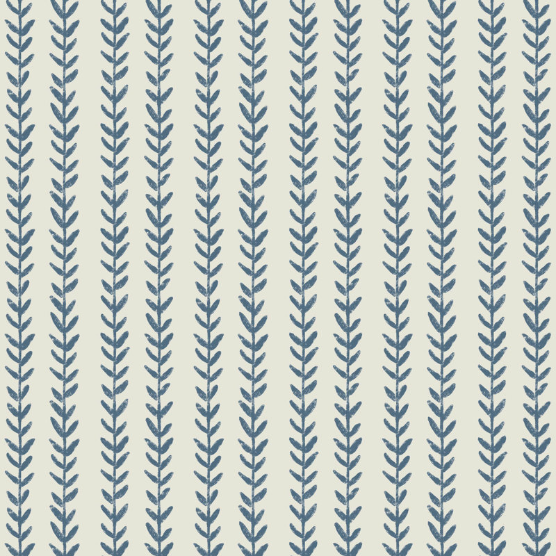 Bessinger Headboard, Full / Double, Vine Stripe Dusty Blue