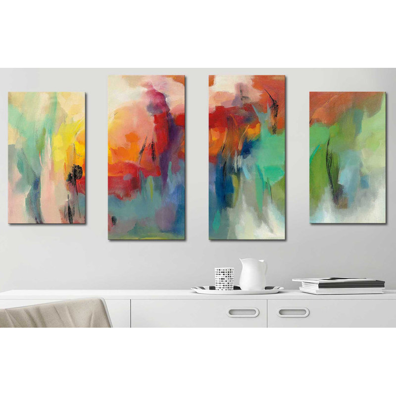 "March Rainbow", ensemble de 4 reproductions sur toiles, H 38 po x l 72 po x P 1,5 po