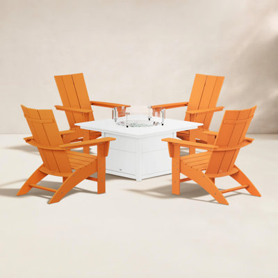 POLYWOOD® Modern Adirondack 4-Person Patio Seating Group