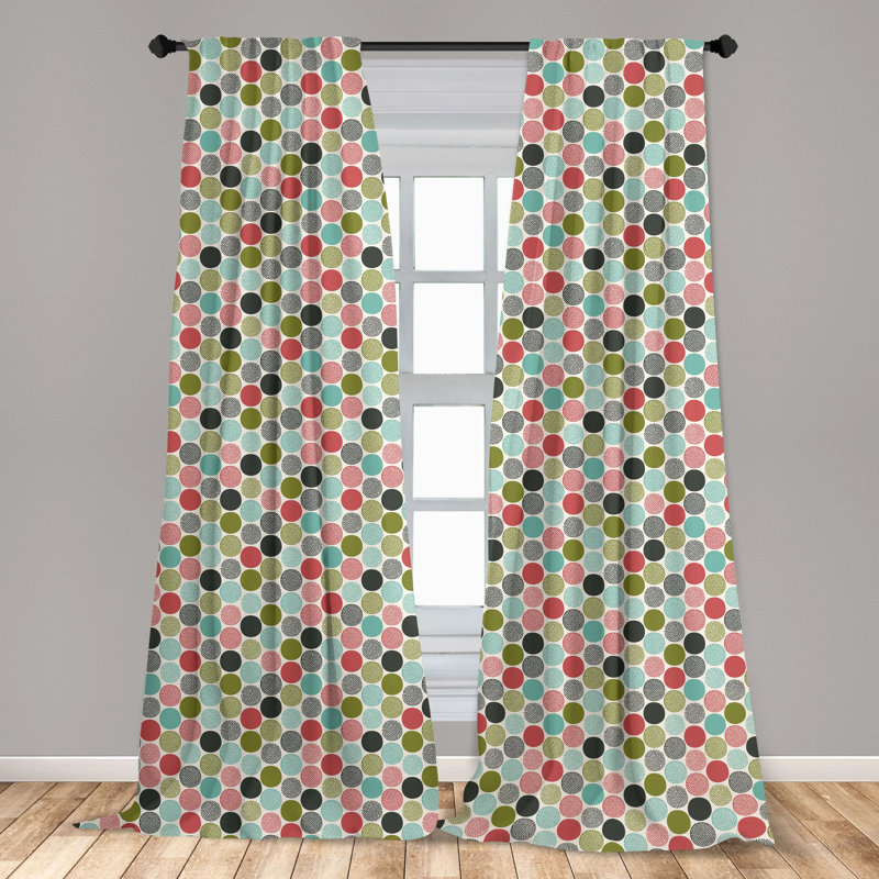 Multicolor Retro Fashion Fun Polyester Rod Pocket Curtain Panels