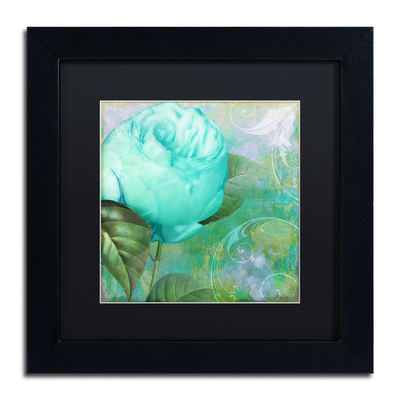 Jadaya «Aqua Rose I», impression encadrée, H 11 po x l 14 po x P 0,5 po, Noir