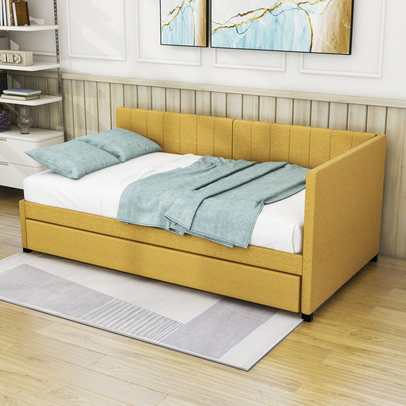 Jayonni Twin Daybed with Trundle, Yellow